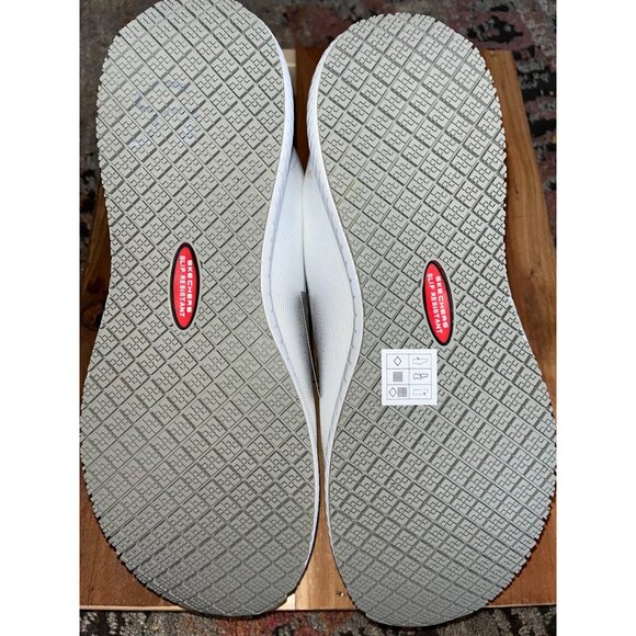Slip Resistant Relaxed Fit Work Sketchers White Women's Sz 12 Memory Foam Insole - Picture 10 of 10